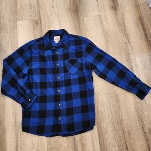 Field & Stream Men’s XL Blue Black Buffalo Plaid Flannel Shirt Long Sleeve